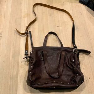Brown leather crossbody marni bag